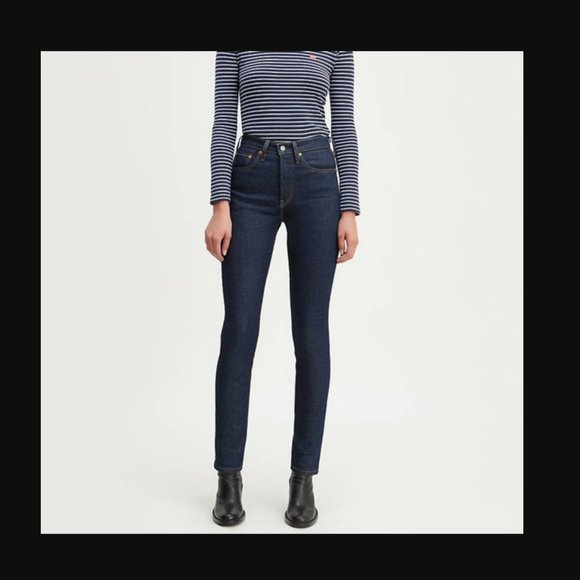 Levi's 501S Premium Button Fly High Waist Skinny Blue Jean in DARK HORIZONS 25w - Picture 2 of 14